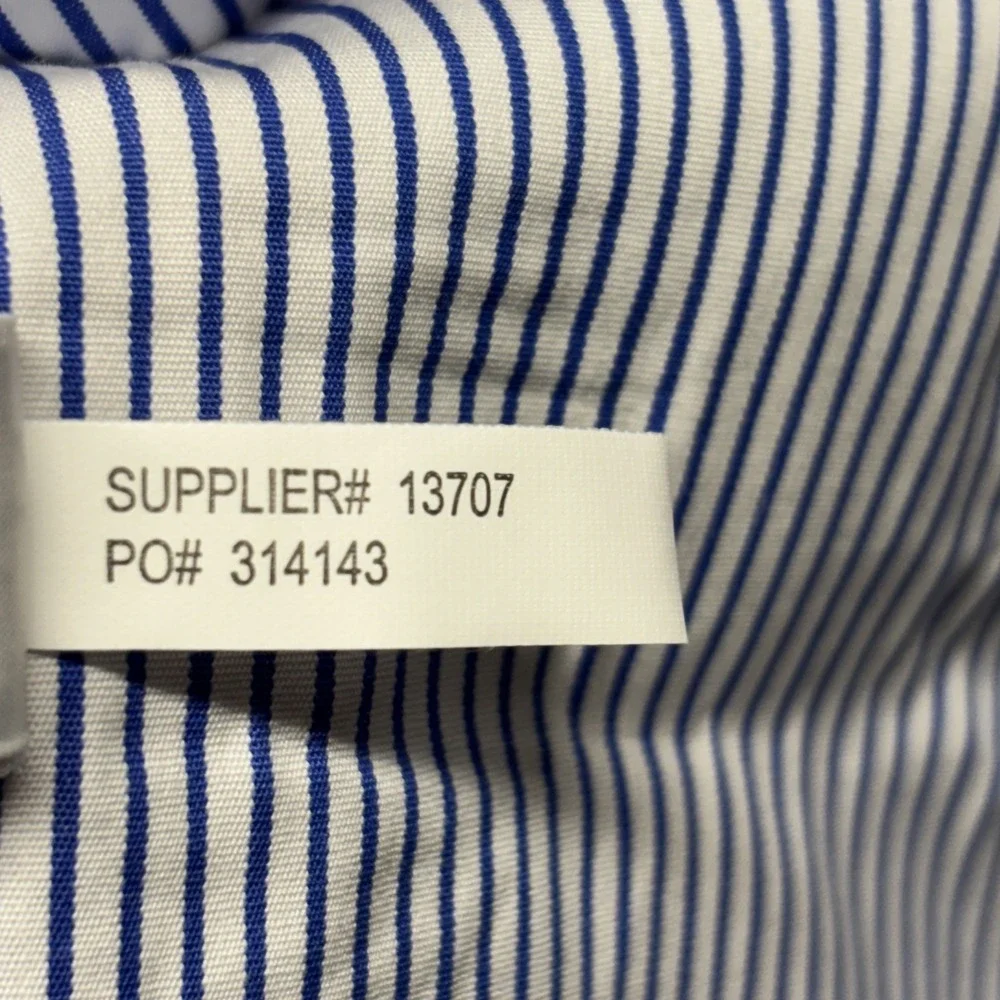 VTG Polo Ralph Lauren Shirt Men's 16.5-34/35 Blue Striped Andrew Long Sleeve NWT